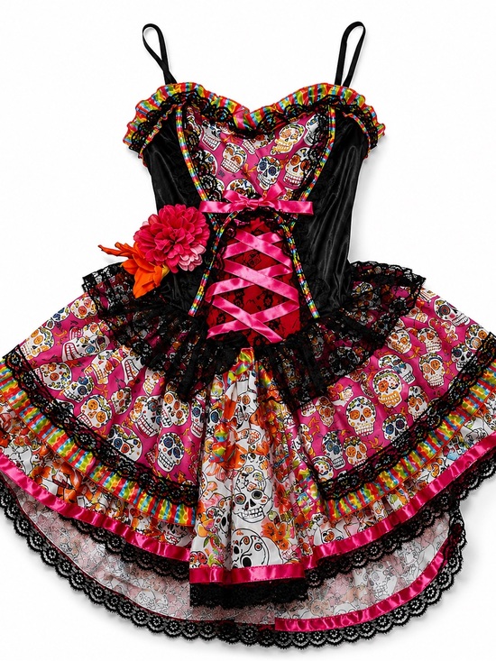 Dresses & Skirts - Spirit Halloween Day of the Dead Sugar Skull Dress Costume, Women’s Adult Small